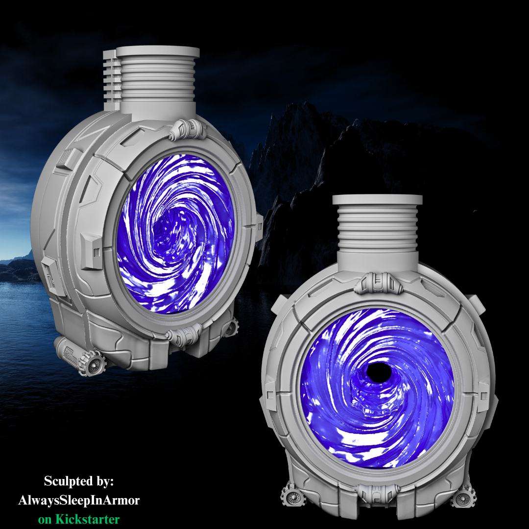 Sci-Fi Portal Dice Tower – Unpainted