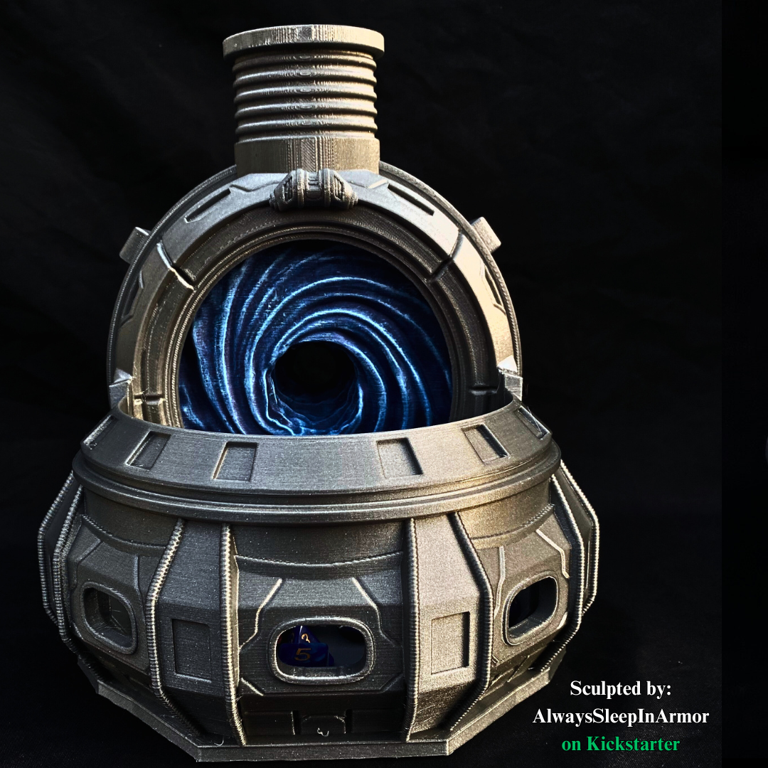 Sci-Fi Portal Dice Tower – Unpainted