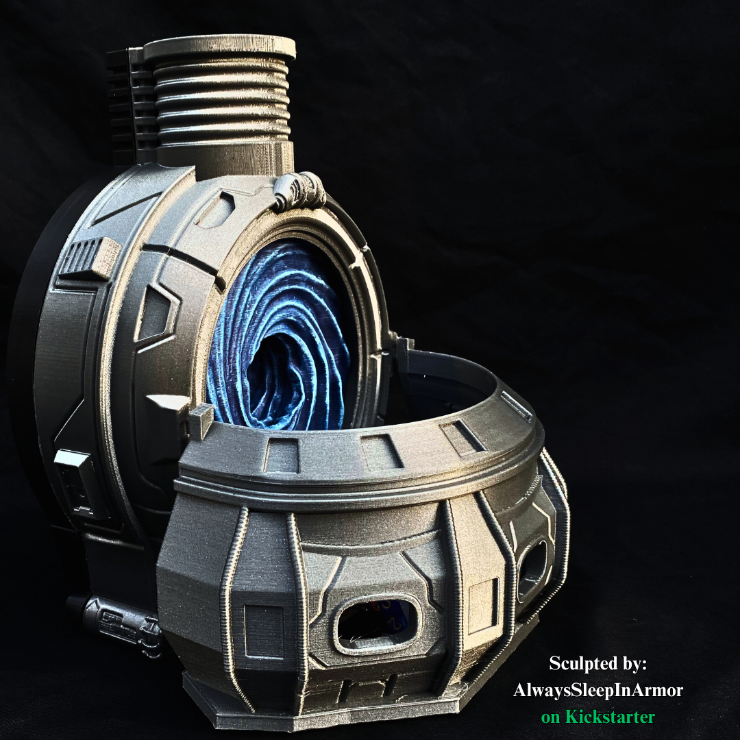 Sci-Fi Portal Dice Tower – Unpainted
