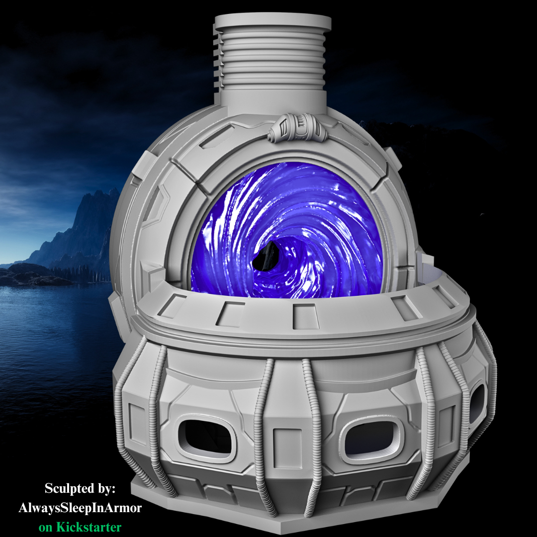 Sci-Fi Portal Dice Tower – Unpainted
